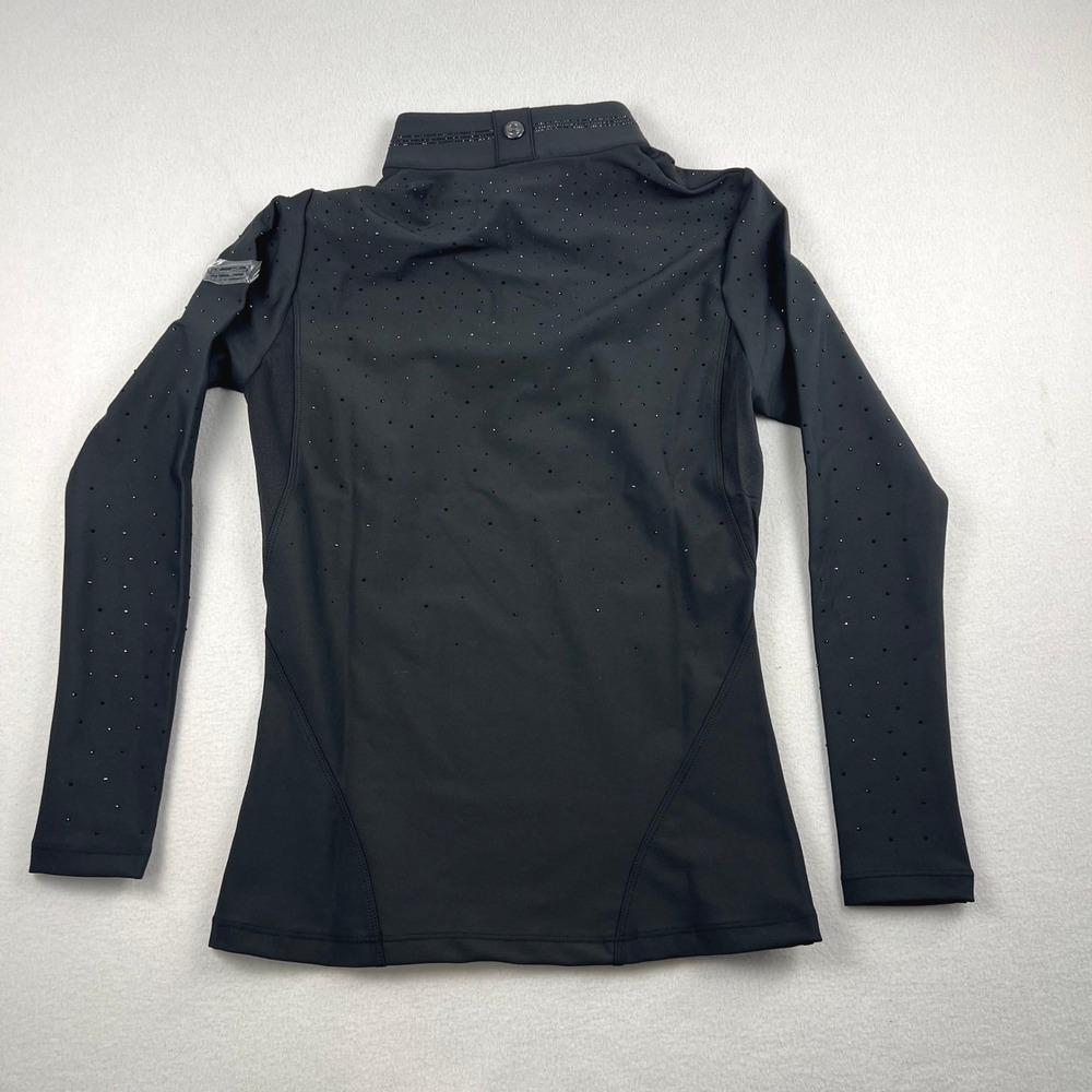 HorseGloss Kylie Base Layer Long Sleeve Black Crystal Equestrian Top Women's S - Picture 4 of 5
